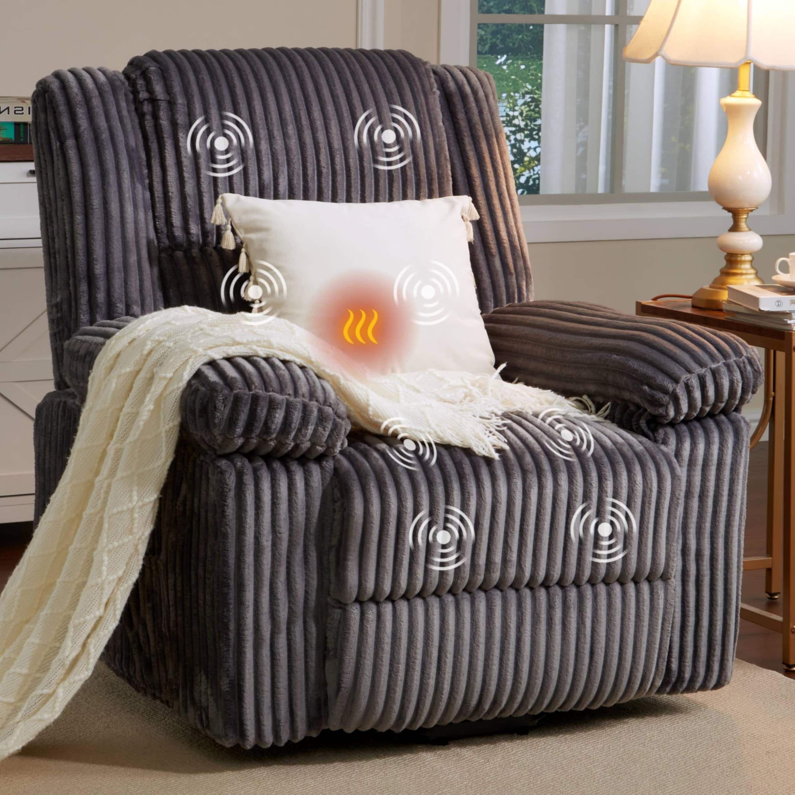 Babevy - Power Lift Recliner Chair with Heat & Massage, Electric Soft-Padded Lift Recliner for Elderly with Side Pockets - Dark Gray price history on PriceWatchPro