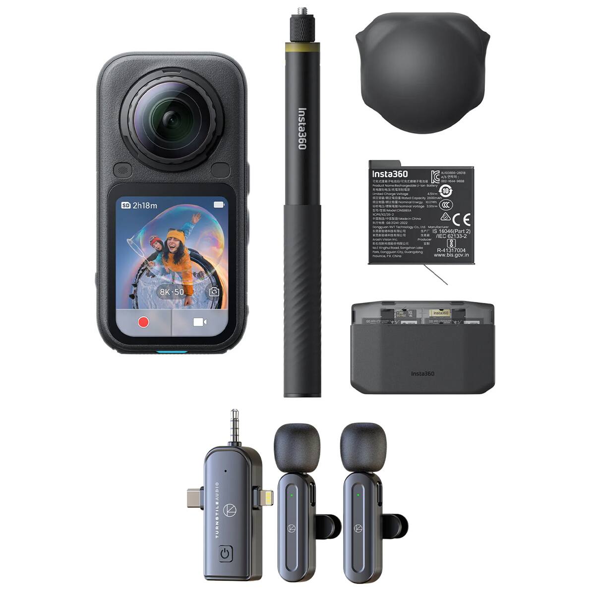 so 2h18m

Insta360

Insta360 EJOONBA-2078 C AS
moduct Vetage 450m
10 Copacity 0000ml
Verming (neg)
CIVI sorcage nVIII
CCC ICHYIORS: even

- MY 6 16046(Part MEC 62133-2 POOLOR 11 food Songman au no Songguan CR), Suangtong R-41317004

11 Ove www.bis.gov.in

8K-50

20:00 PS

Insta(350

Insta360

TURNSTILEAUDIO