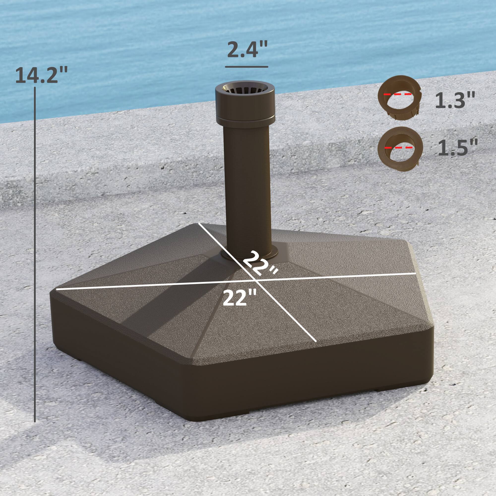 14.2", 2.4", 1.3", 1.5", 22", 22"
