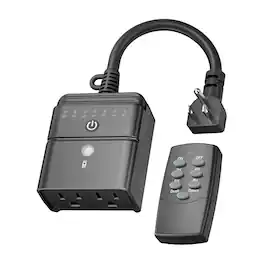 RTMB - Outdoor Remote Timer with Dusk-to-Dawn Sensor and Waterproof Outlets - Black