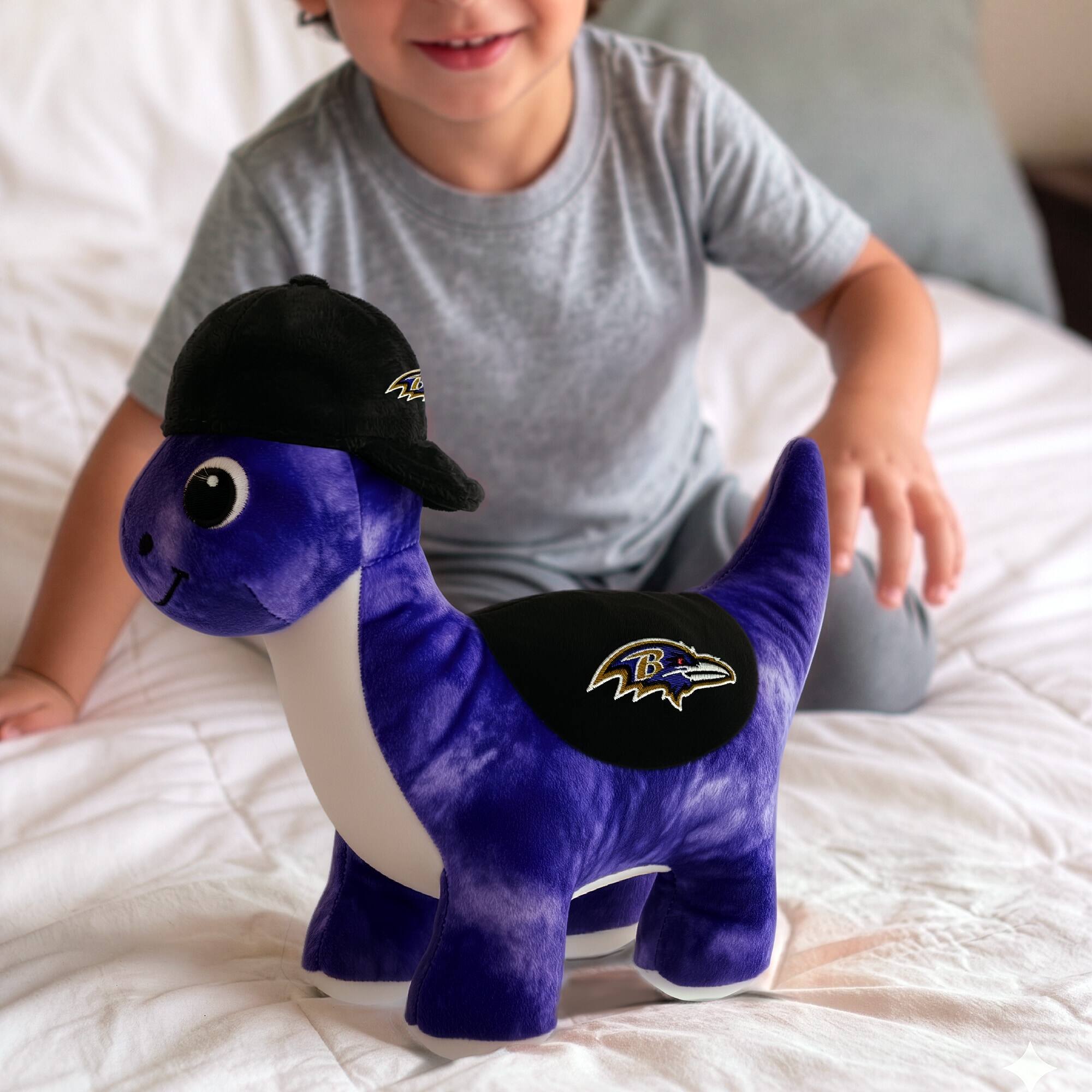 Alt View 2. Sporticulture - Baltimore Ravens Huddle Plush Fanasaur - Multicolor.