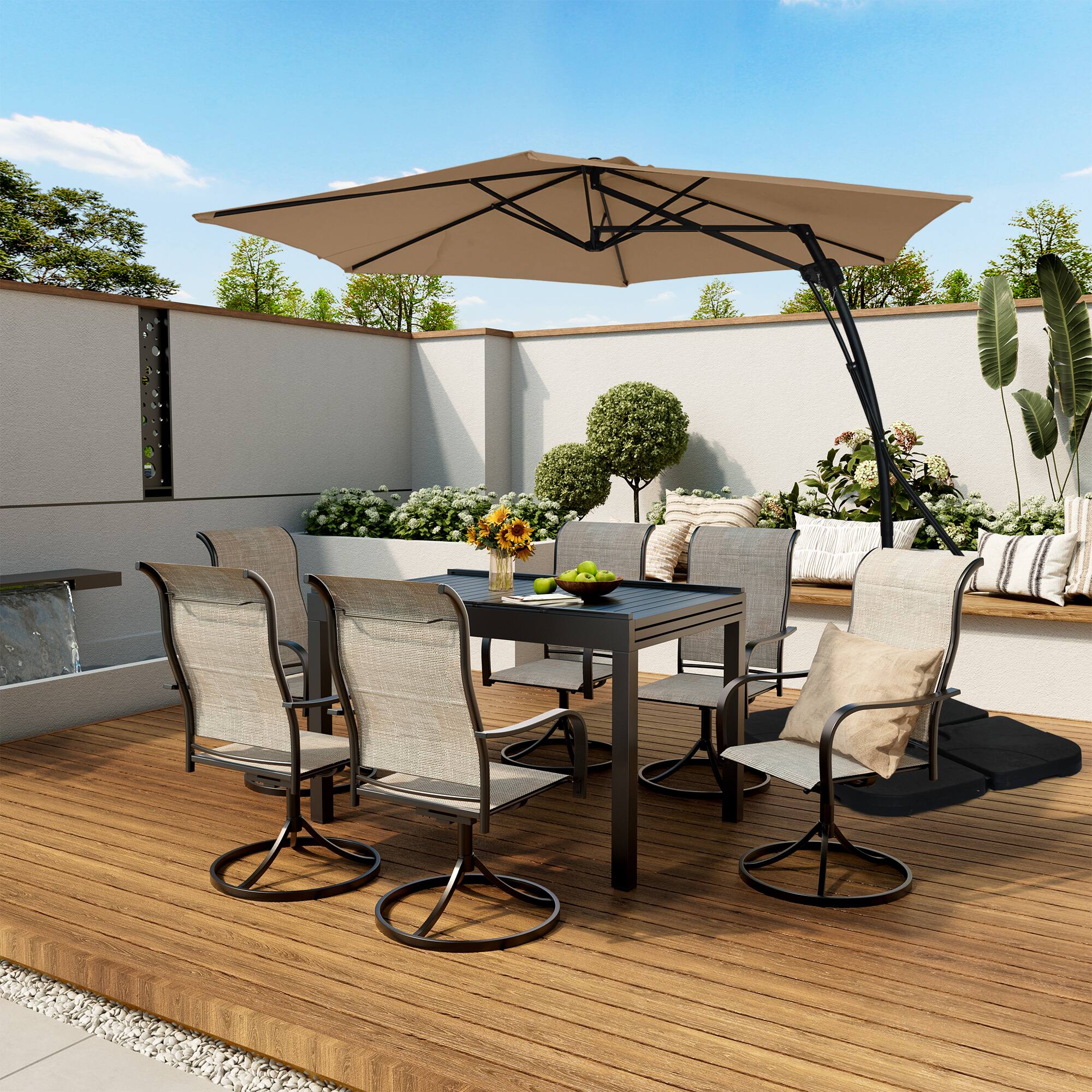Alt View 2. Boyel Living - 10 Ft. Outdoor Patio Cantilever Umbrella with Stand.