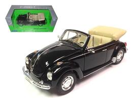 Volkswagen Beetle Convertible 1/24 Diecast Model Car by Welly - Black