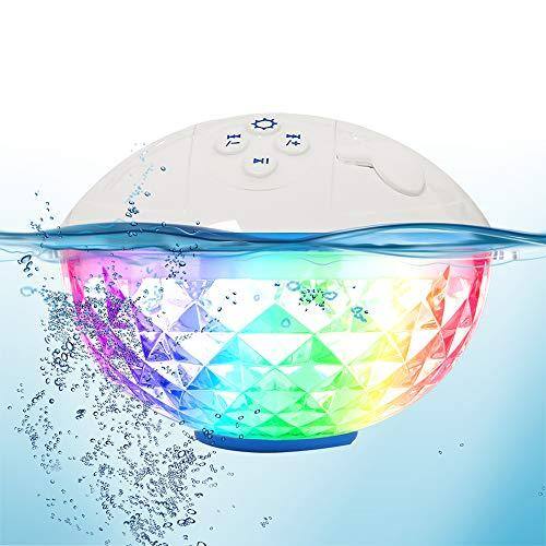 Front. Pacoar Cade - Light Floating Pool Speakers With Colorful Lights Wireless Floatable Ip68 Waterproof Built-in Mic & Crystal Clear Sound - White.