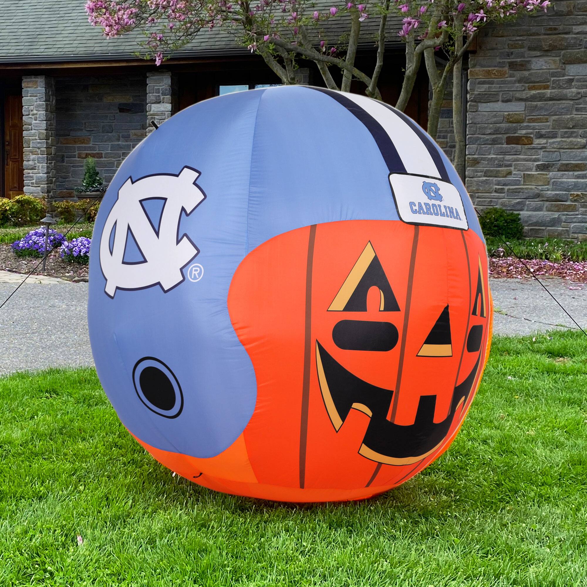 Alt View 1. Sporticulture - North Carolina Tar Heels Jack-O-Helmet Inflatable - Multicolor.
