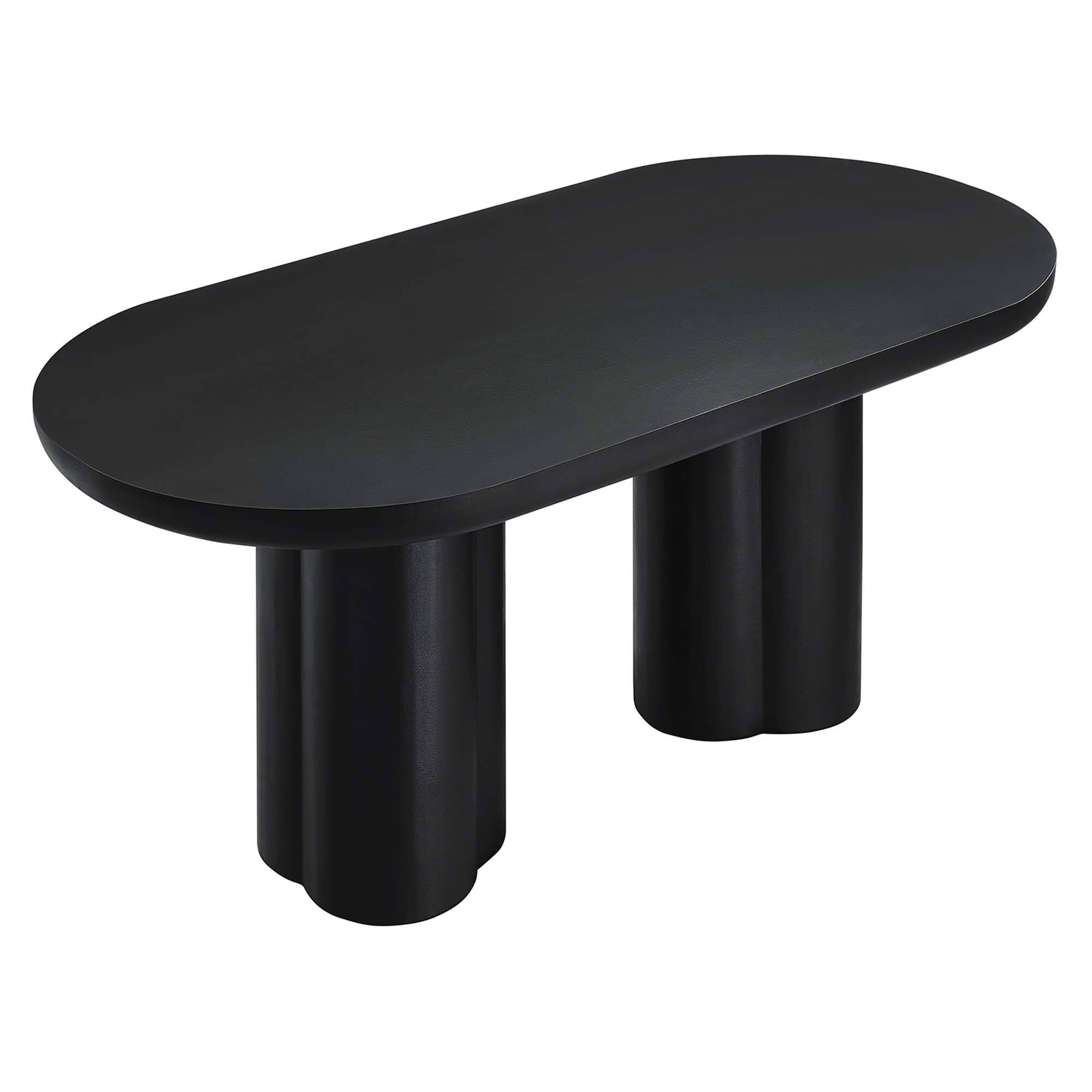 Back. Modway - Caspian 72" Oval Concrete Dining Table - Black.