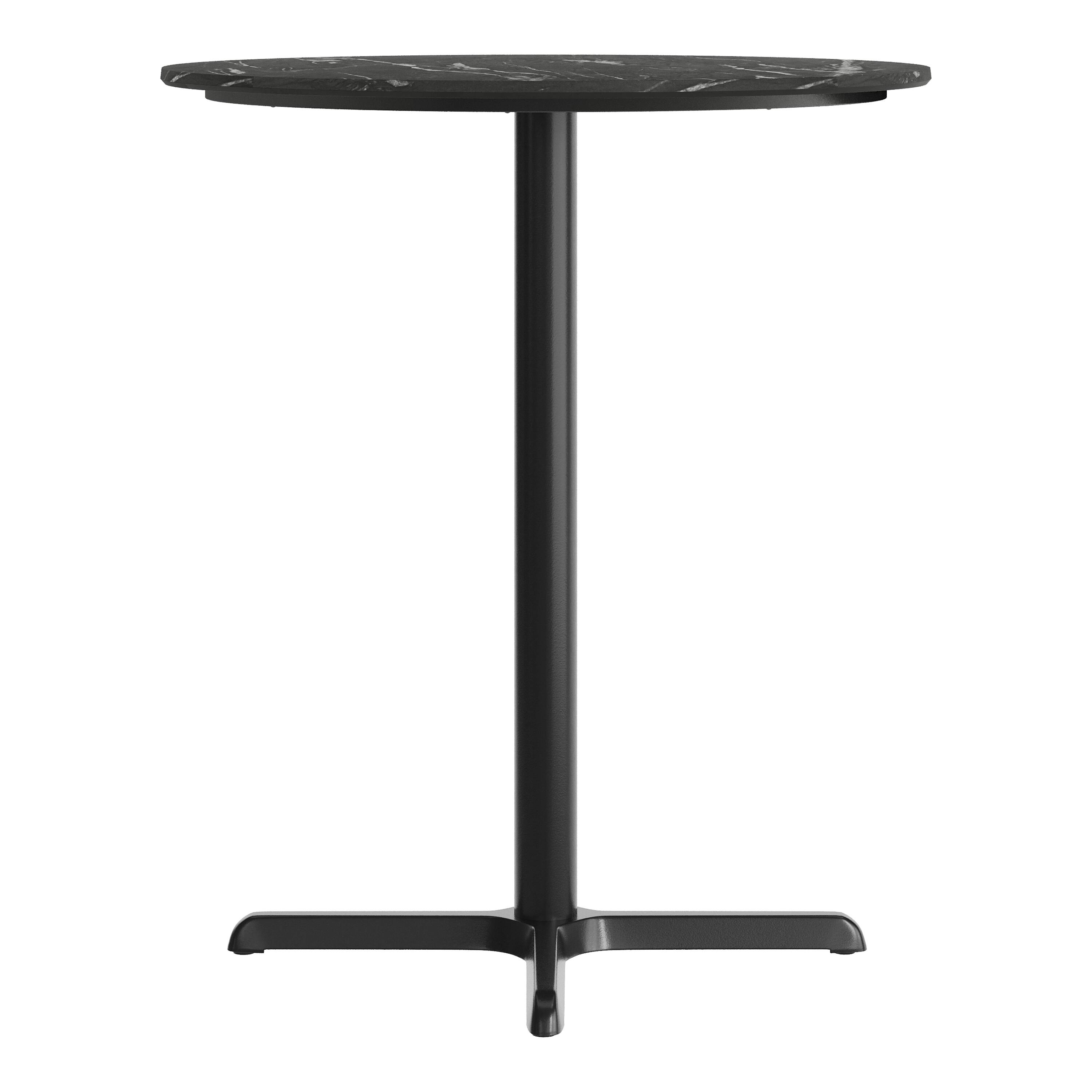 Alt View 7. Emma + Oliver - PureShield Tabletop with Seam-Free Surface Innovation and Bar Height Base - Black Faux Marble/Black Base.