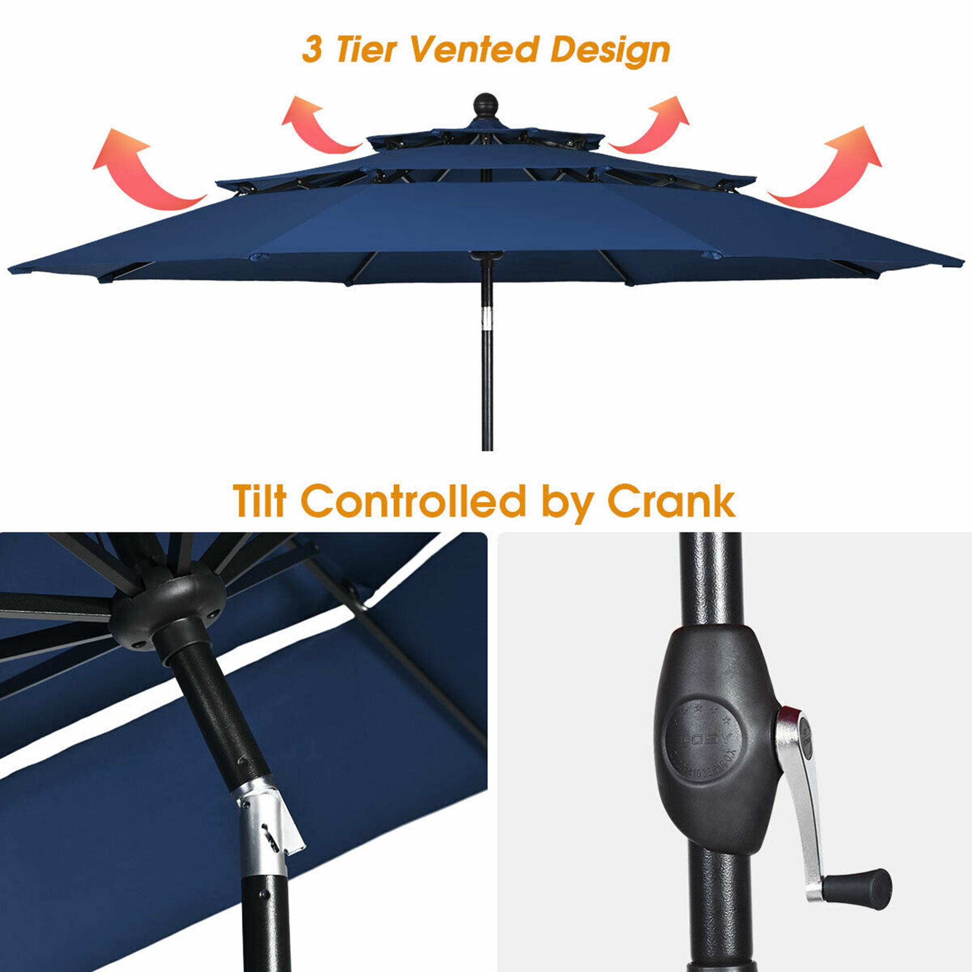 3 Tier Vented Design
Tilt Controlled by Crank
