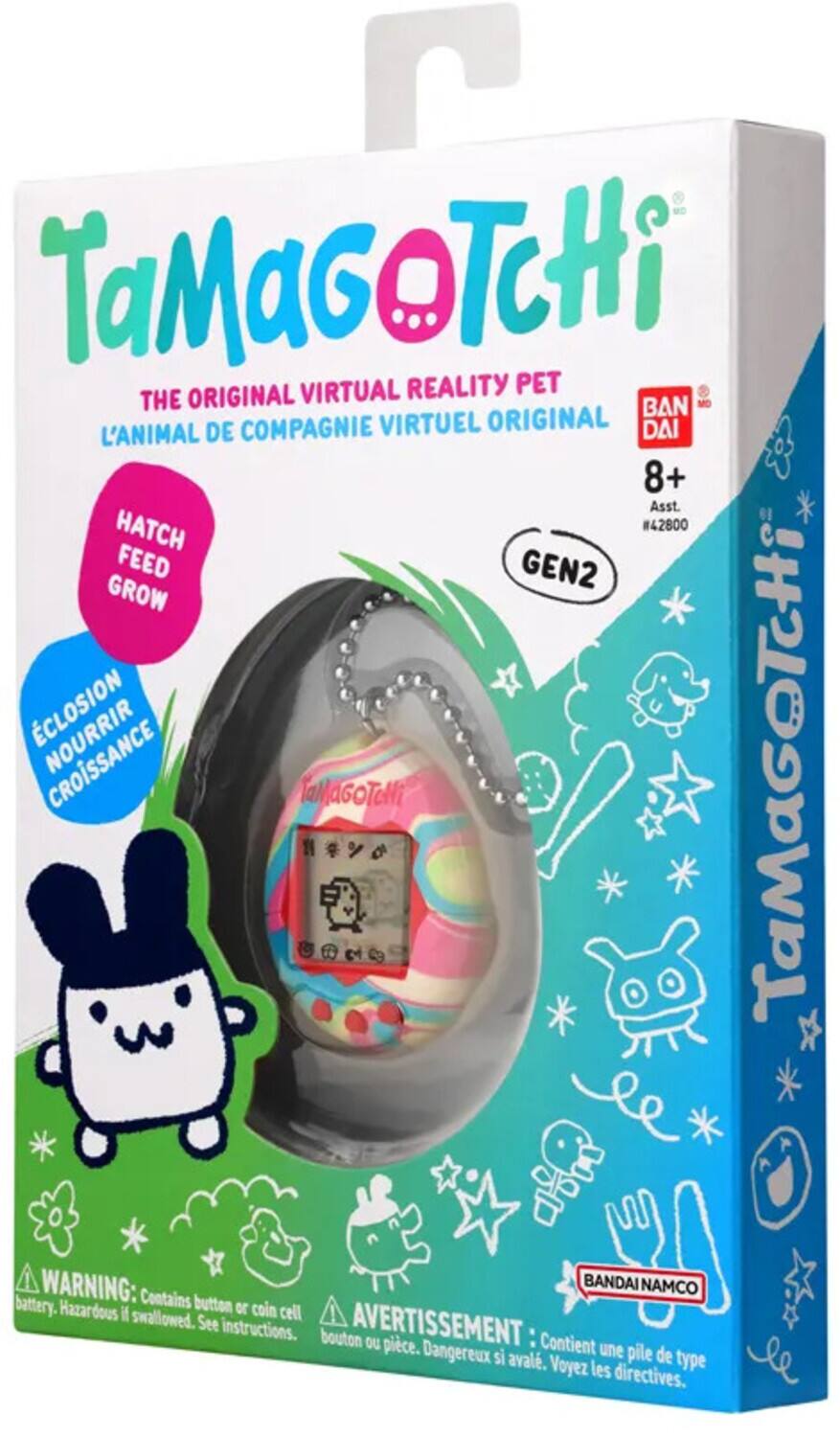 TaMaGOTCHi VIRTUAL REALITY PET THE ORIGINAL BAN DAI L'ANIMAL DE COMPAGNIE VIRTUEL ORIGINAL 8+ Asst. #42800 GEN2 HATCH FEED GROW NOURRIR TaMaGaTcHi aGTHi ! WARNING: Contains button or coin cell. Hazardous if swallowed. See instructions. AVERTISSEMENT: Contient une pile de type dangereux si aval. Voyez les directives.
