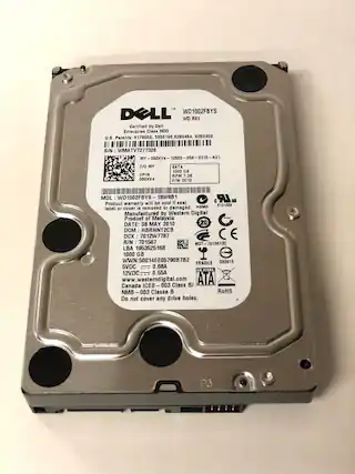 DELL WD1002FBYS WD RE3
Certified by Dell Enterprise Class HDD
U.S. Patents: 6178056, 5956196, 6289484, 6263459
S/N: WMATV727328
MY 050XV4 12555 058 - 0315 A01
C/O MY
DP/N 050XV4
SATA 1000 CB
RPM 7.2K
F/W 0C10
MDL WD1002FBYS
I 18W8B1
LR
Product warranty will be void if seal, O uS 101569 is removed or damaged
N3565 label or cover
Manufactured by Western Digital
Product of Malaysia
DATE: 08 MAY 2010
DCM: HBRNNT2CB
DCX: 7012W7787
R/N: 701567
WDT-