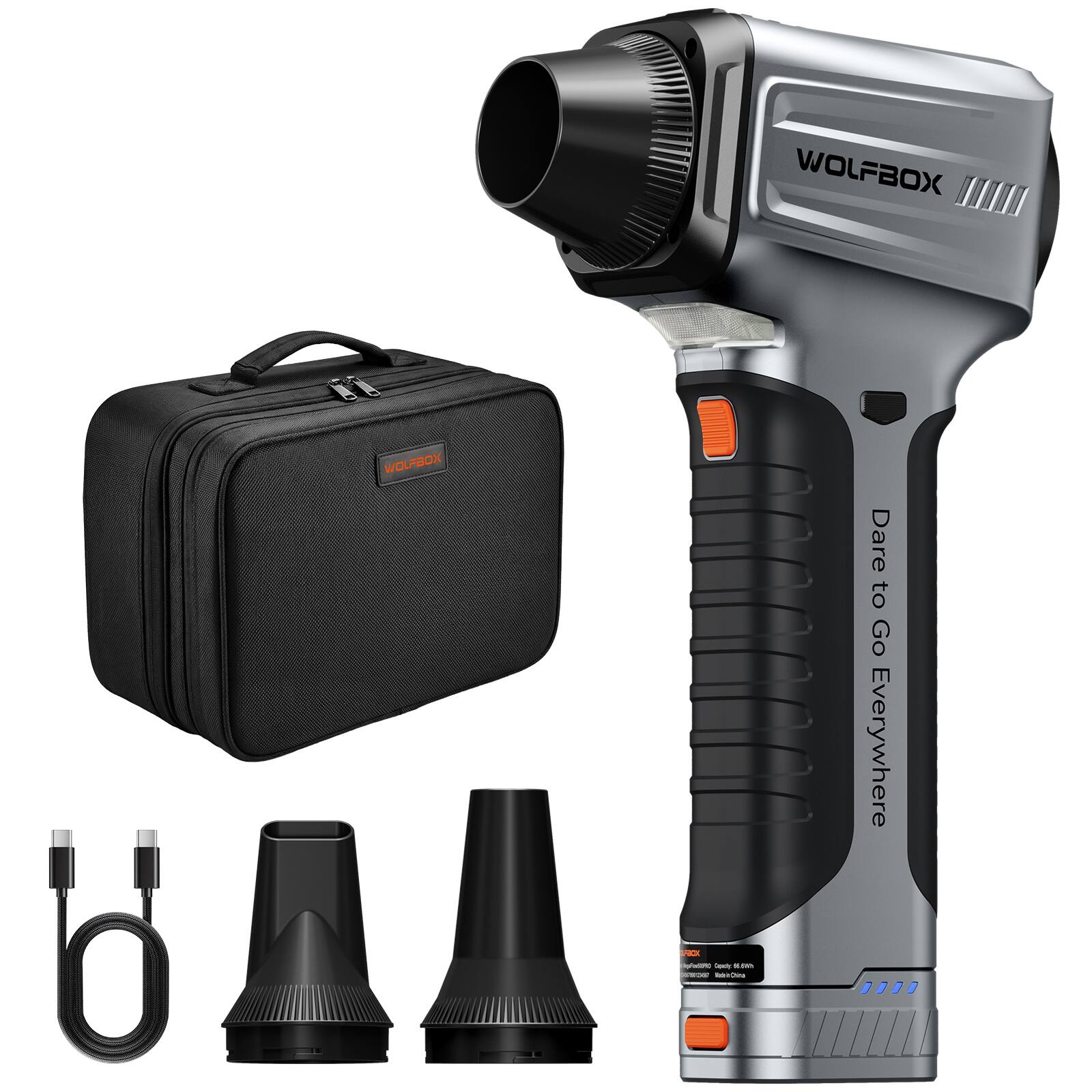 WOLFBOX - Cordless Portable Air Duster, Leaf Blower Dust Cleaner, Handheld Air blower with Swappable Battery