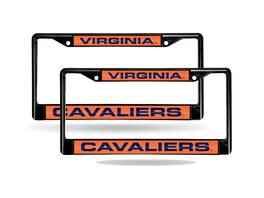 Rico Industries - Virginia Cavaliers Black Metal Laser Cut License Plate Frame - Set of 2 Frames - Multi