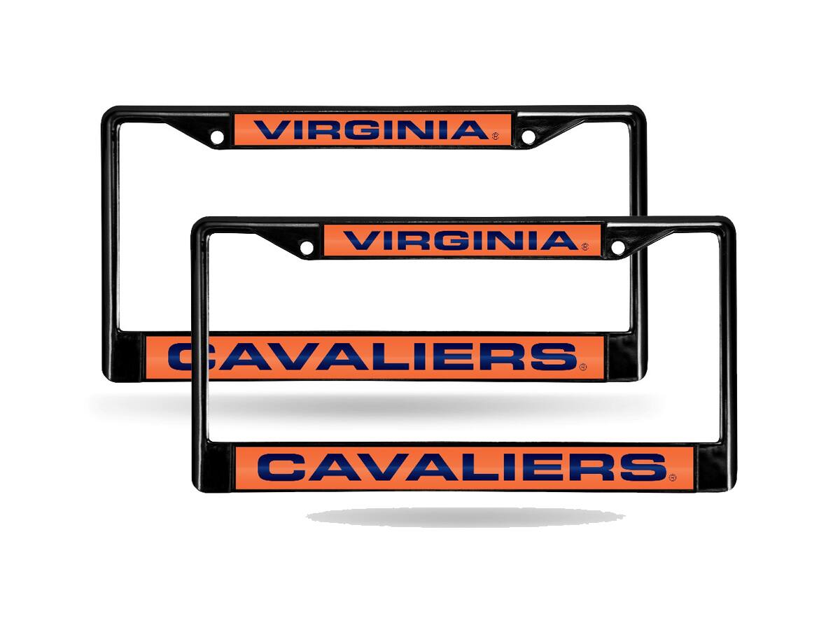 Virginia Cavaliers Black Metal Laser Cut License Plate Frame - Set of 2 Frames