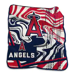 Logo Brands - Los Angeles Angels 50" x 60" Swirl Raschel Throw Blanket - Multicolor