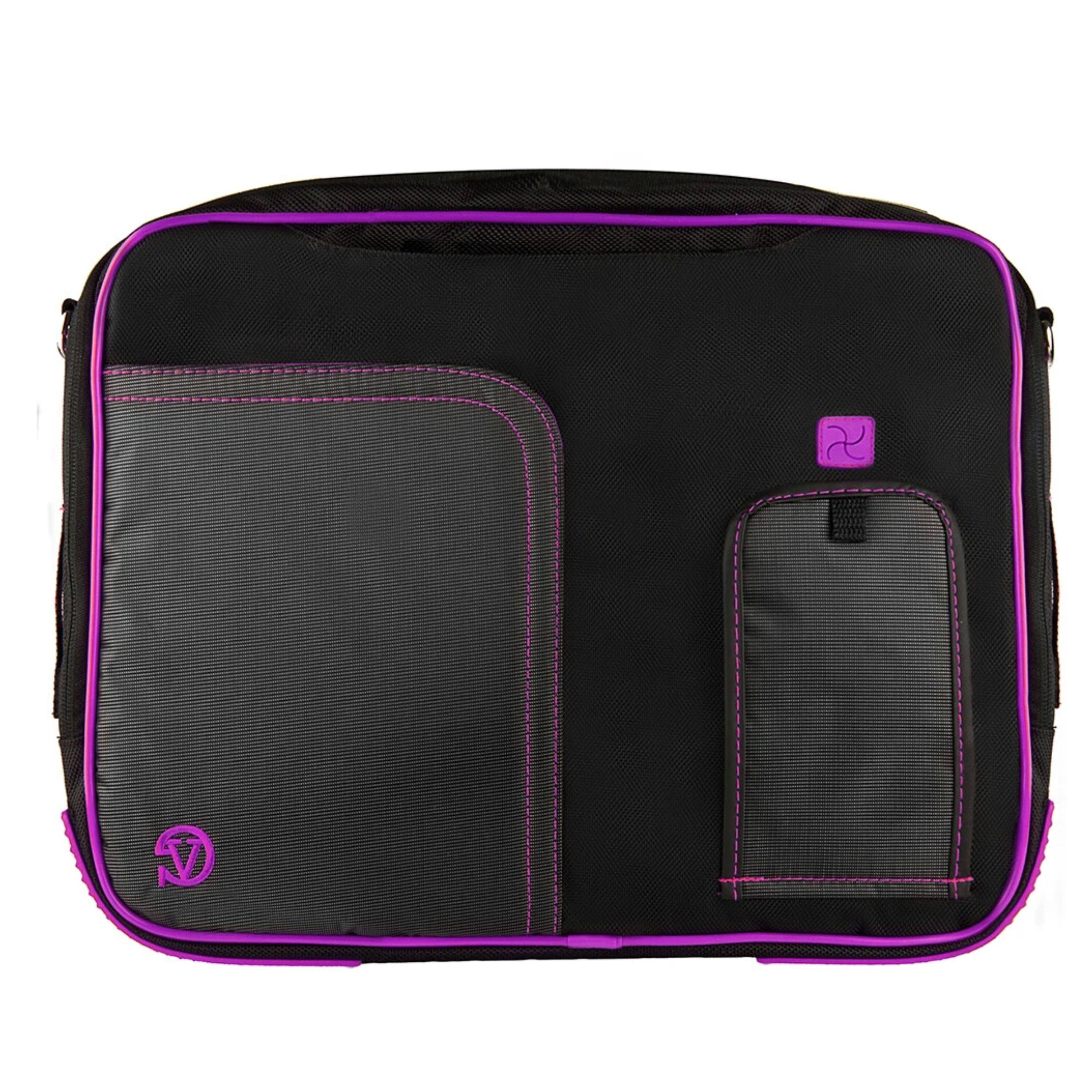 Angle. Kitcheniva - Sleeve Case Messenger Bag For 14" Laptop - Black/Purple.