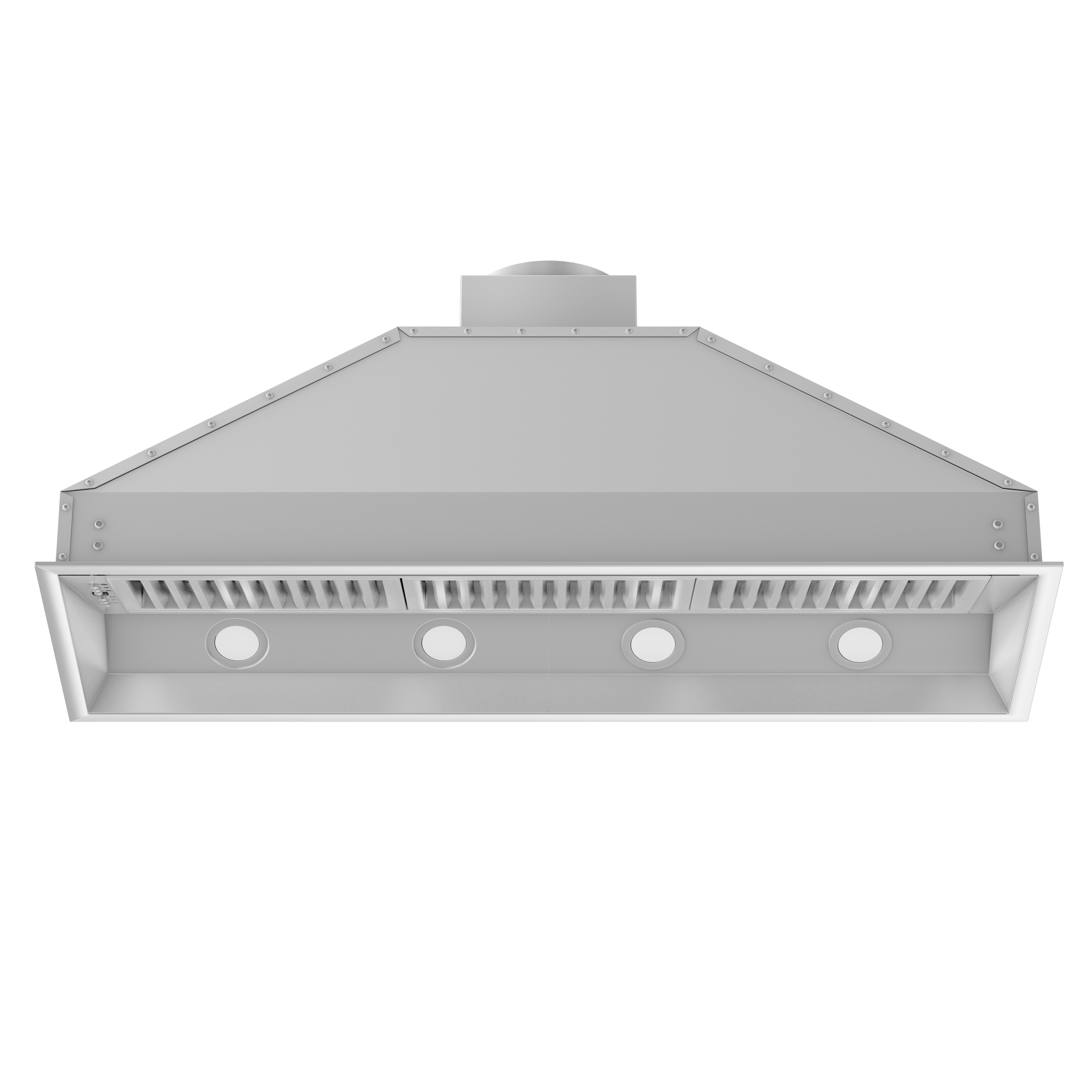 Angle. ZLINE - 46" Externally Vented Range Hood - Brushed Stainless Steel.