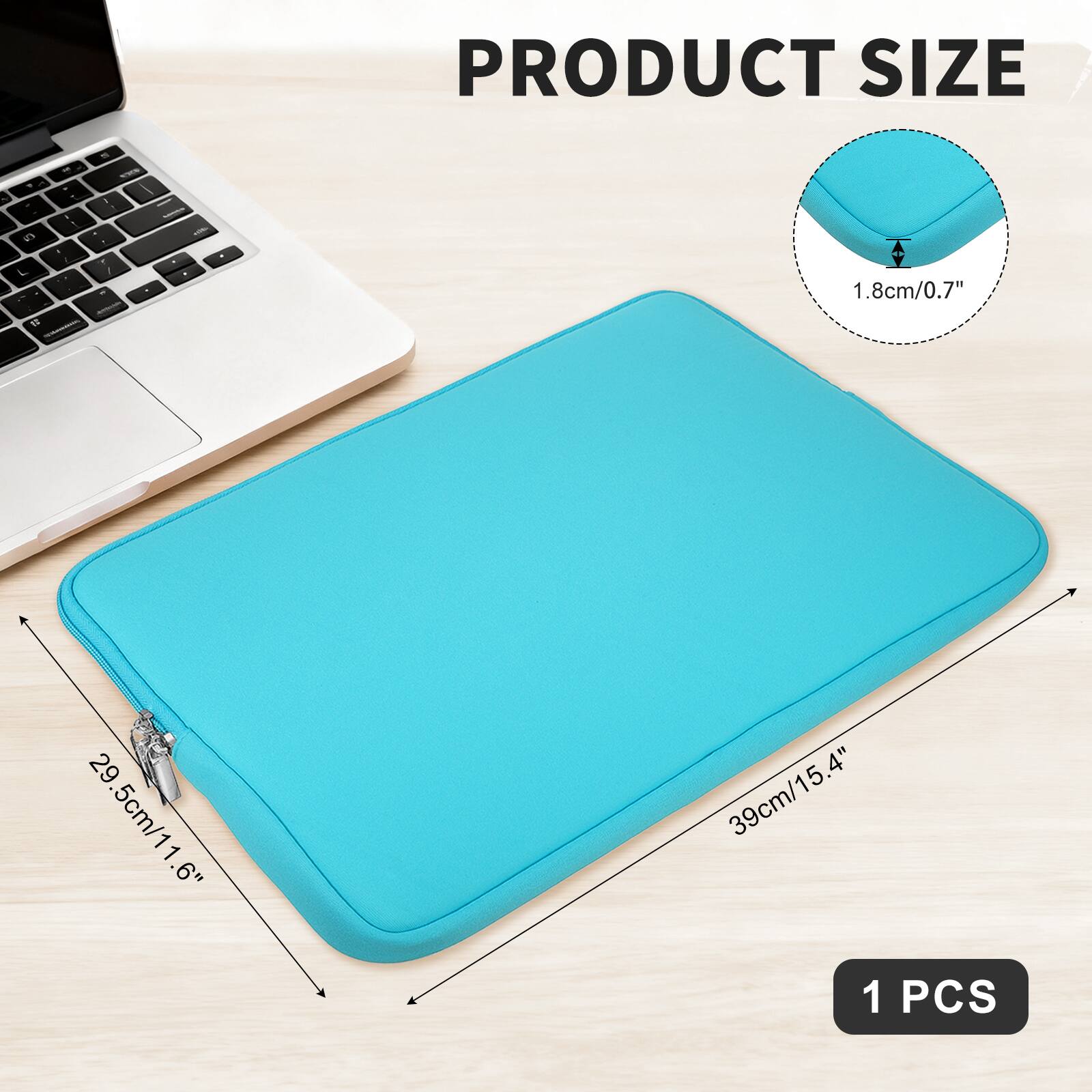 PRODUCT SIZE  
- 1.8cm/0.7"  
- 29.5cm/11.6"  
- 39cm/15.4"  
1 PCS