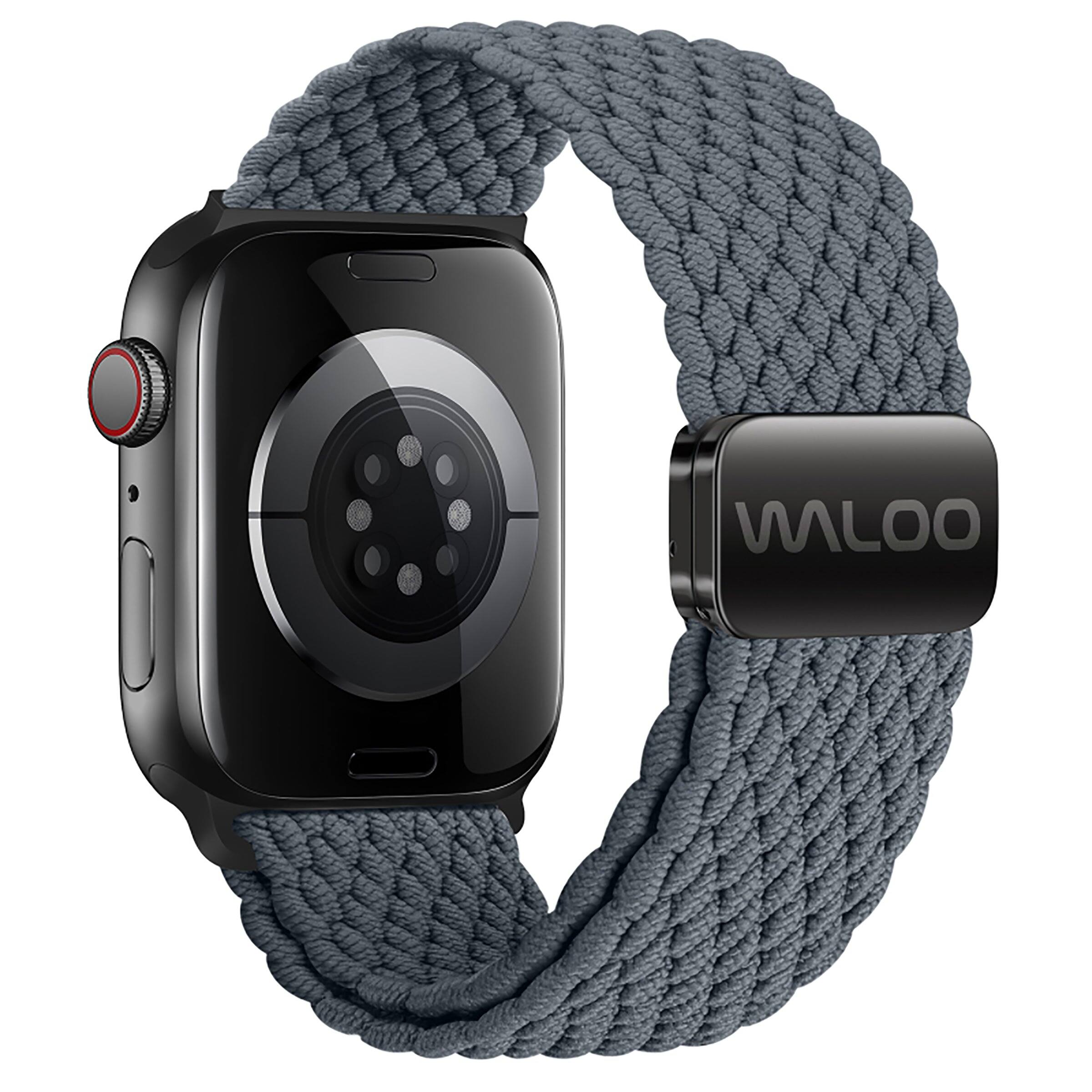 Alt View 4. Waloo - Magnetic Braided Nylon Loop Band - 40/41/42mm - Black - Black.