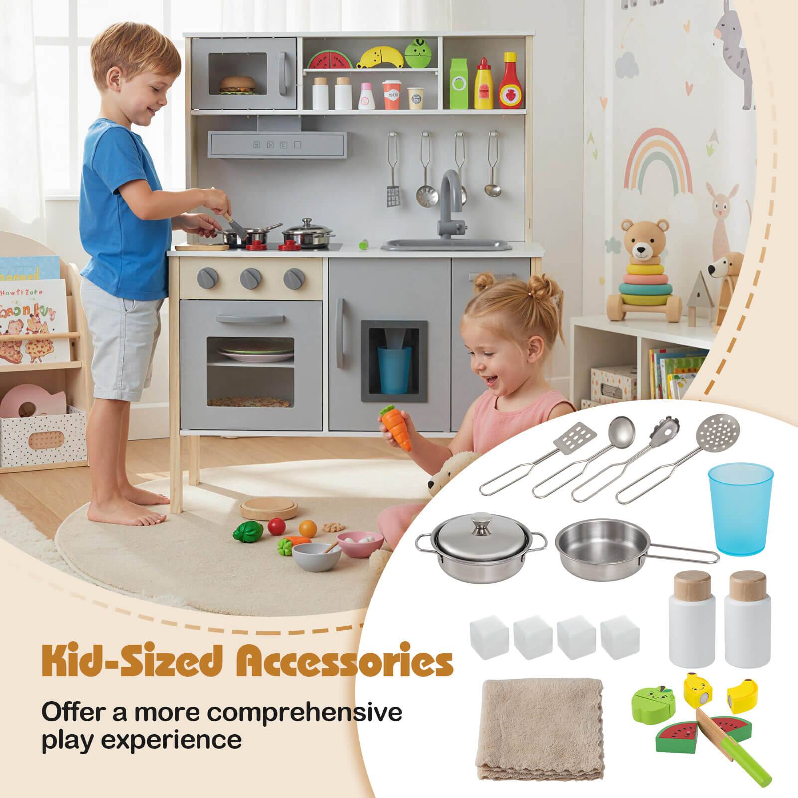 Kid-Sized Accessories  
Offer a more comprehensive play experience