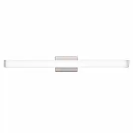 RYHNUYNE - 41-Inch Brushed Nickel LED Bathroom Vanity Light, 24W Cool White 6000K, Modern Square Wall Fixture for Mirror