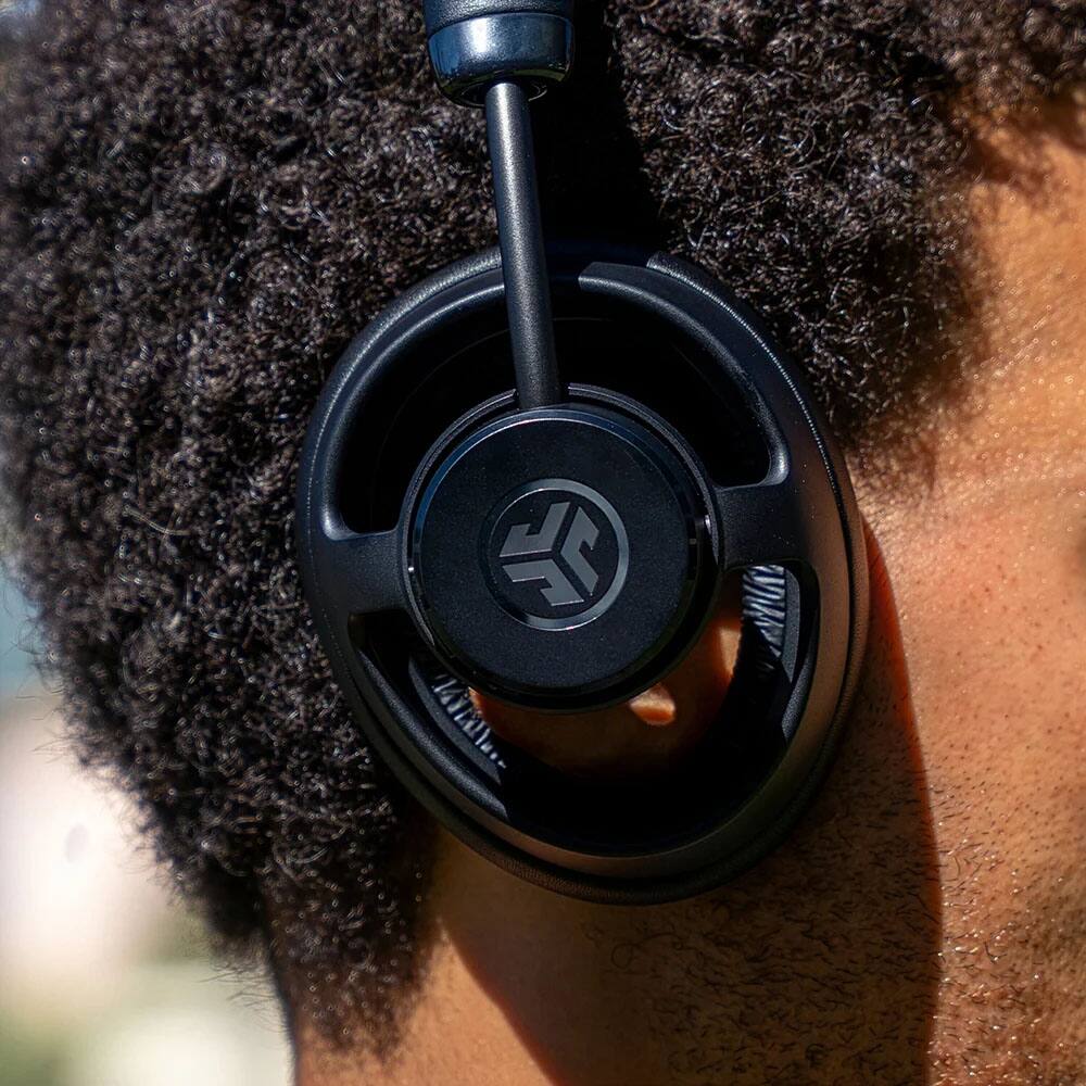 Alt View 1. JLab - JBuds Open Wireless Bluetooth Open-Ear Headphones - Black.