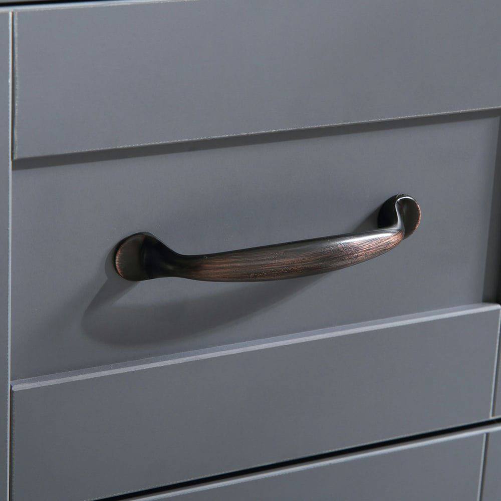 Alt View 1. Kadyn - 30" Bathroom Vanity and Sink Combo - Marble Pattern Top with Mirror, Faucet & Drain, Gray - Gray.