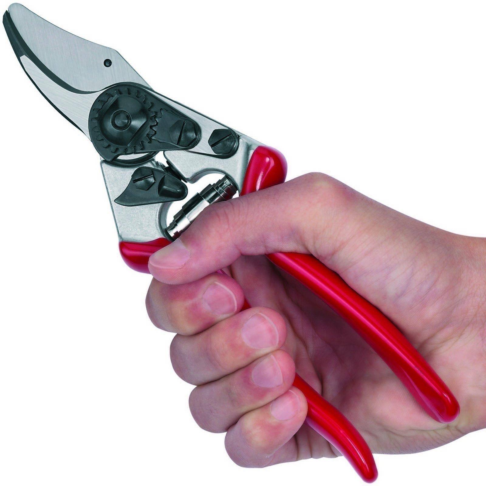Left. JETRANSPORT - F6 Pruning Shears - 7.7" Swiss-made Garden Clippers For Medium Hands | Hand Pruners Gardening Tool With Precis - F32 Large Curved Anvil Right.