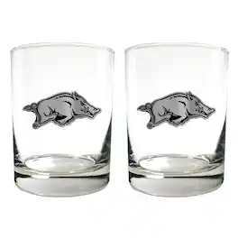 Great American Products - Arkansas Razorbacks 15oz. Legacy Rocks Glass Set - Multicolor
