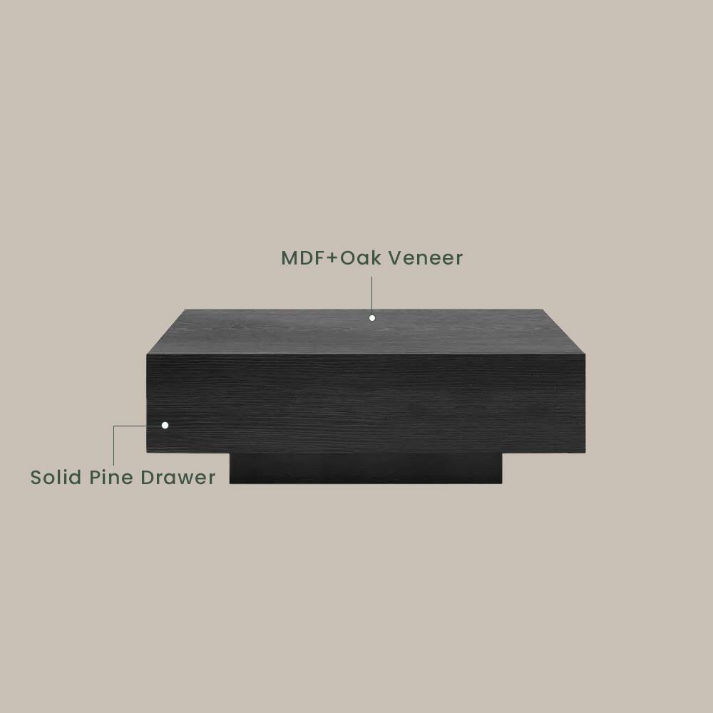 MDF+Oak Veneer  
Solid Pine Drawer