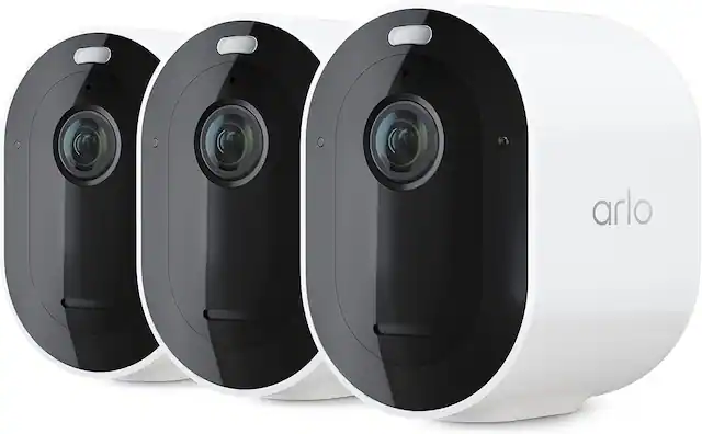 Front. Arlo - Arlo - Pro 5S 2K Indoor/Outdoor Wireless Spotlight Security Camera - White.