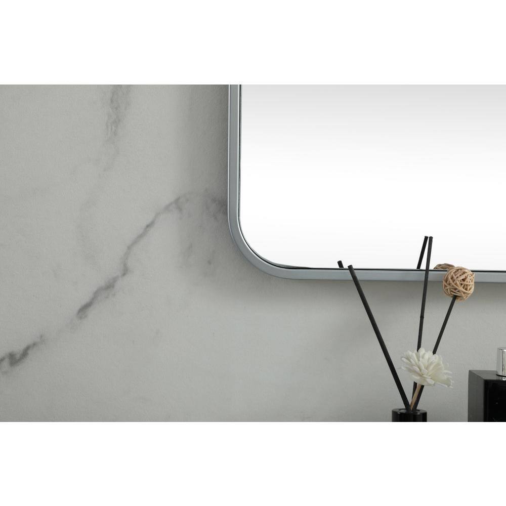 Alt View 1. Elegant Decor - Soft corner metal square mirror 42x42 inch in Silver - Silver.
