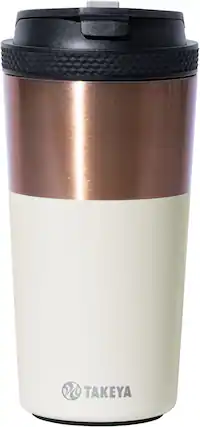 Front. Takeya - 12-oz. Stainless Steel Leakproof Coffee Tumbler - Ivory.