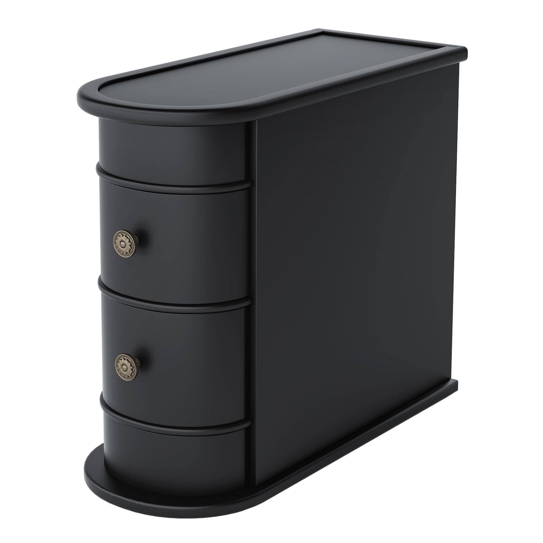 Alt View 3. Kadyn - Kadyn Nightstand,Functional Retro Brown Side Table, Sturdy & Elegant, Ideal for Small Spaces & Kids' Rooms, Black - Black.