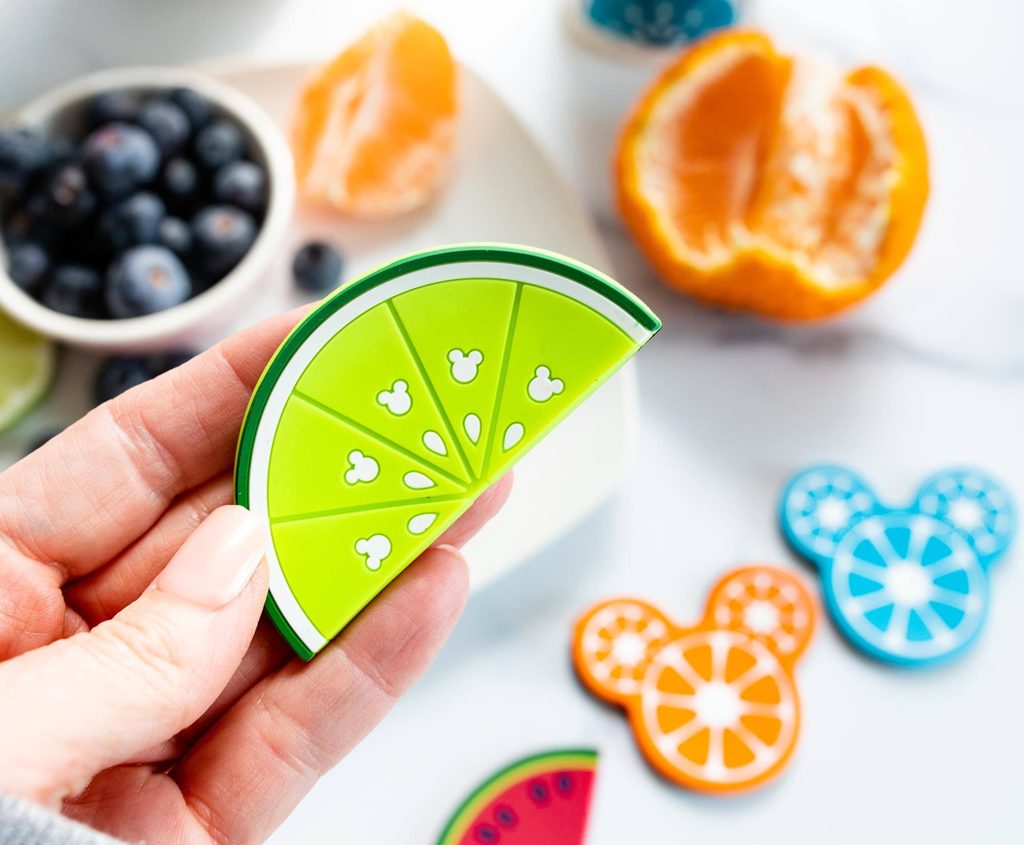 Alt View 4. Disney - Disney Mickey Mouse Fruit Magnets | Set of 4 - Black.