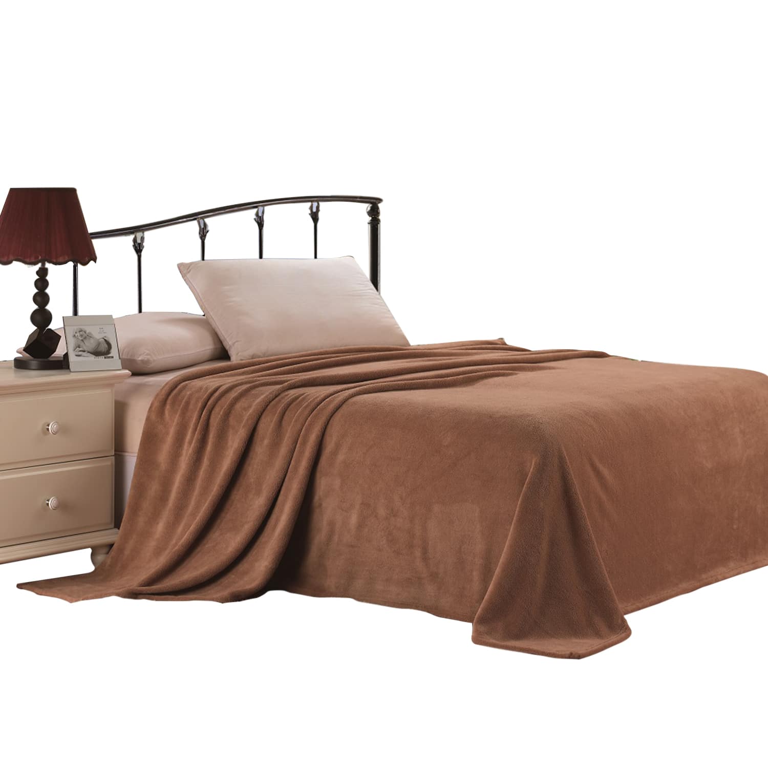 Noble House - Plazatex Micro Plush Solid Parteen Soft Comfortable and Lightweight All Seasons Blanket Twin - Taupe