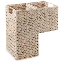 Casafield - Stair Basket w/ Handles for Staircases - Woven Organizer Bin for Steps - Whitewash - Hyacinth