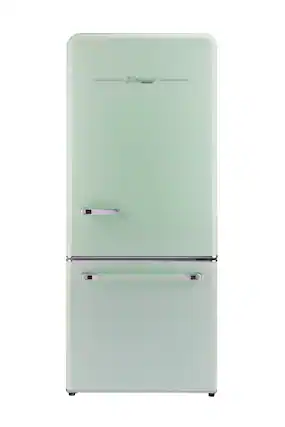 Front. Unique Appliances - Classic Retro 30 in 17.7 cu. ft. Frost Free Retro Bottom Freezer Refrigerator - Summer Mint Green.