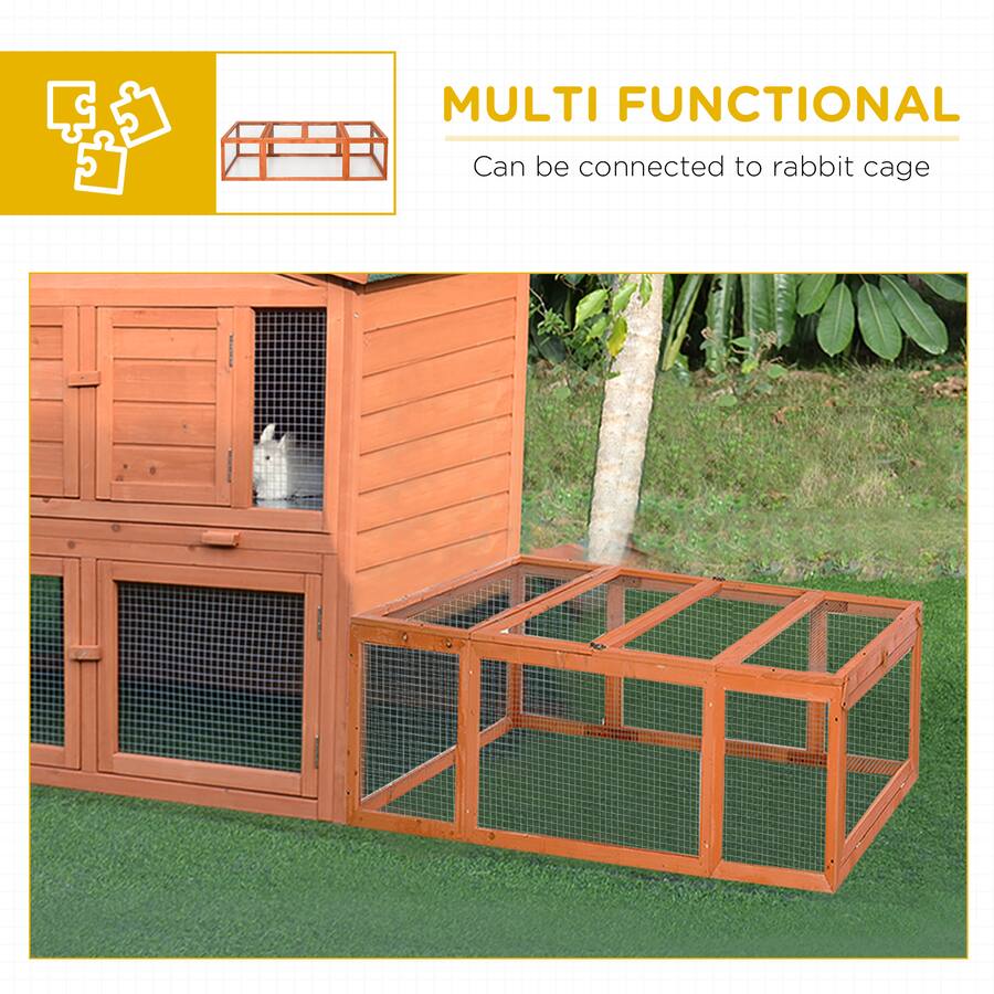 Door Frame Rabbits TinyHomie PawHut Large Wooden Rabbit Hutch Outdoor Run Lockable Doors ...