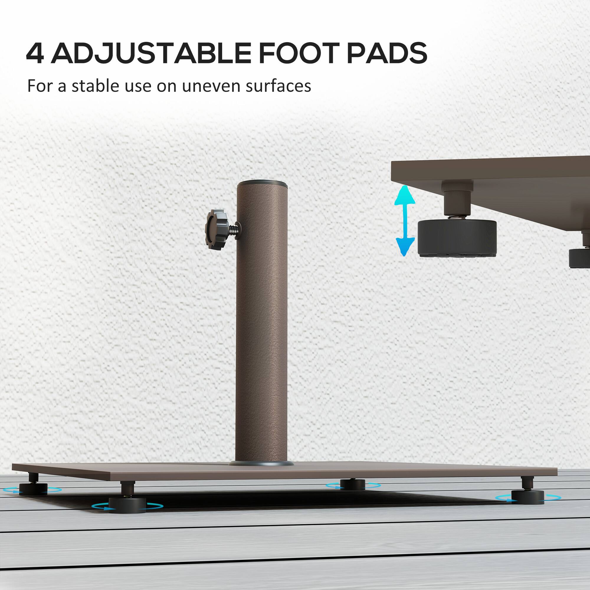 4 ADJUSTABLE FOOT PADS
For a stable use on uneven surfaces
