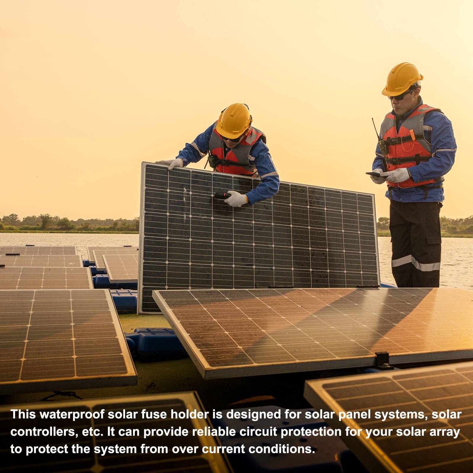 This waterproof solar fuse holder is designed for solar panel systems, solar controllers, etc. It can provide reliable circuit protection for your solar array to protect the system from over current conditions.