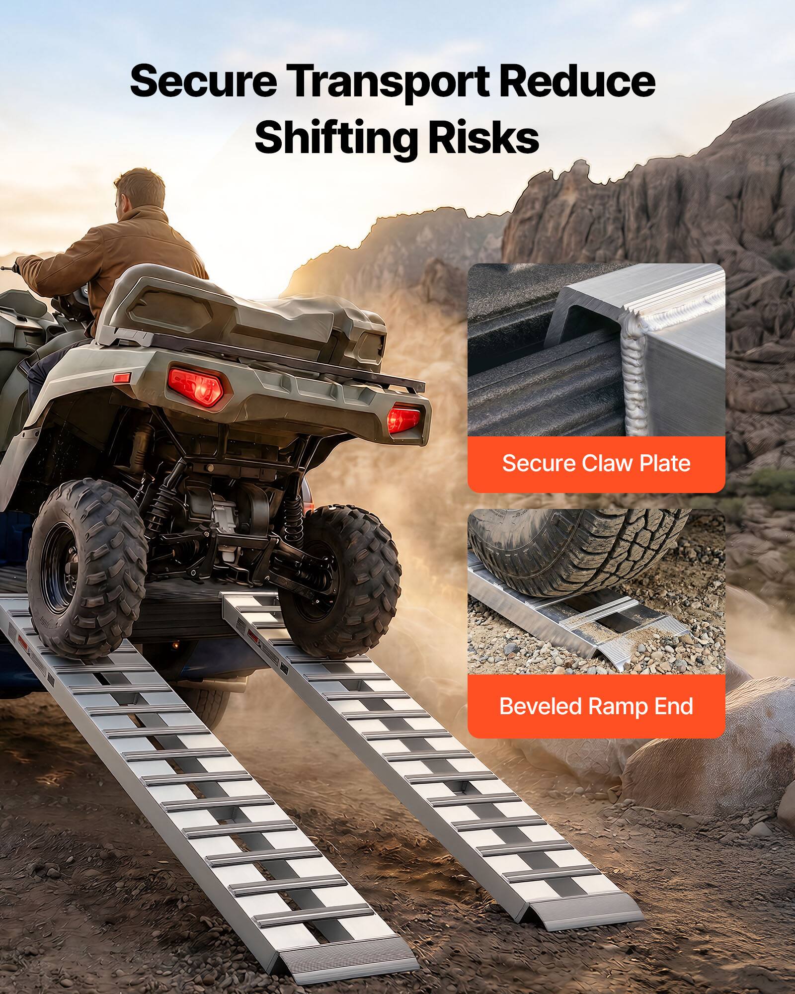 Secure Transport Reduce Shifting Risks  
Secure Claw Plate  
Beveled Ramp End