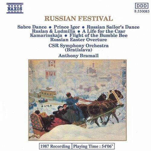 RUSSIAN FESTIVAL  
Sabre Dance • Prince Igor • Russian Sailor's Dance  
Ruslan & Ludmilla • A Life for the Czar  
Kamarinskaja • Flight of the Bumble Bee  
Russian Easter Overture  
CSR Symphony Orchestra (Bratislava)  
Anthony Bramall  

1987 Recording | Playing Time: 54'06"