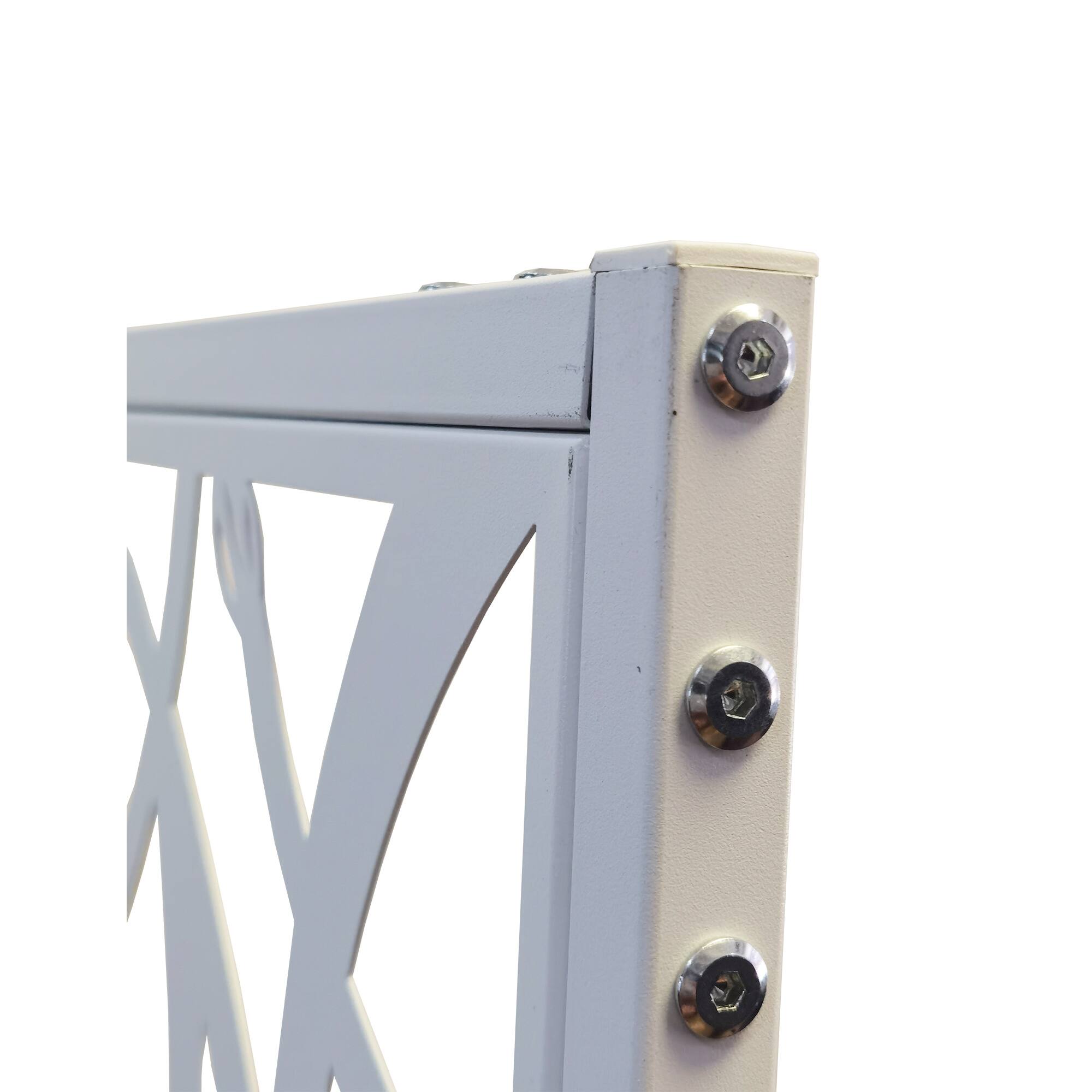 Alt View 1. COWLOWN - Metal Privacy Screen 3.8ft W x 6ft H Freestanding Outdoor and Indoor Divider for Patio Balcony White Bird Design - White.