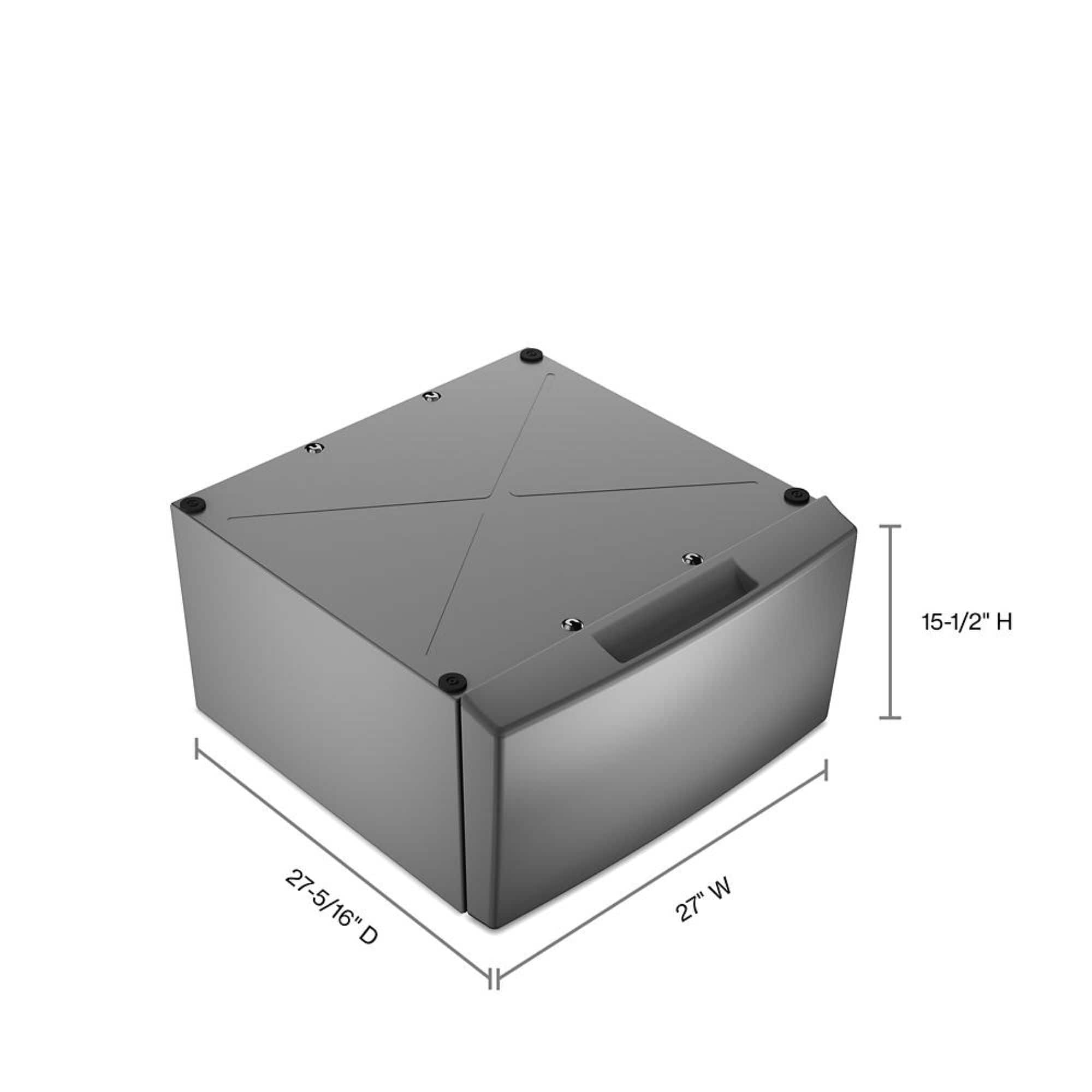 The text on the image reads: 15-1/2" H 27-5/16" D 27"W.