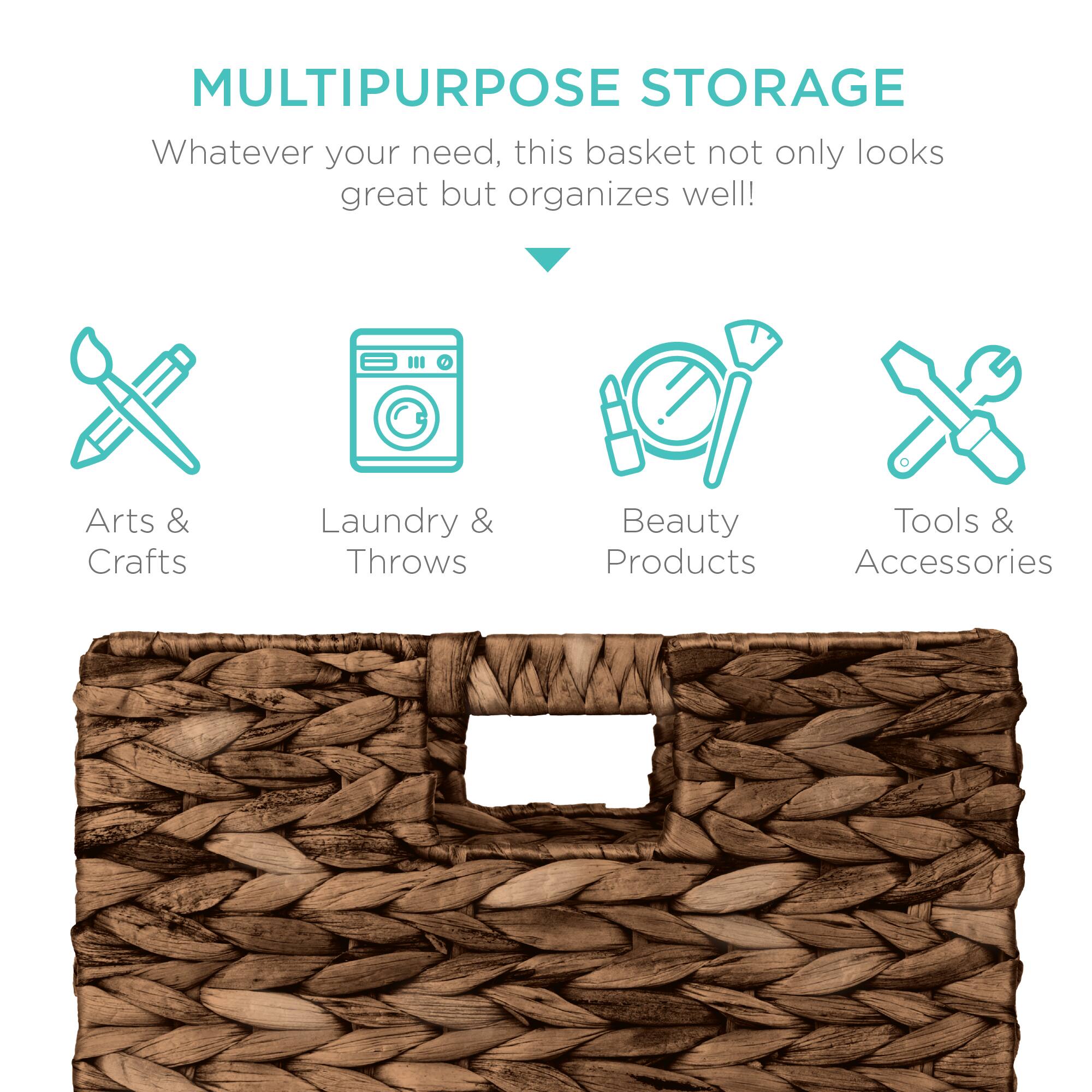 MULTIPURPOSE STORAGE

Whatever your need, this basket not only looks great but organizes well!

- Arts & Crafts
- Laundry & Throws
- Beauty Products
- Tools & Accessories