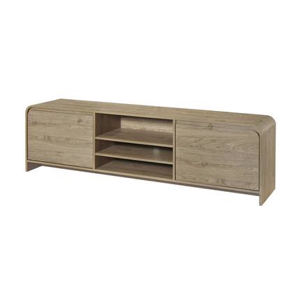 Front. New Classic Furniture - Mara Wood Natural TV Stand - Beige.