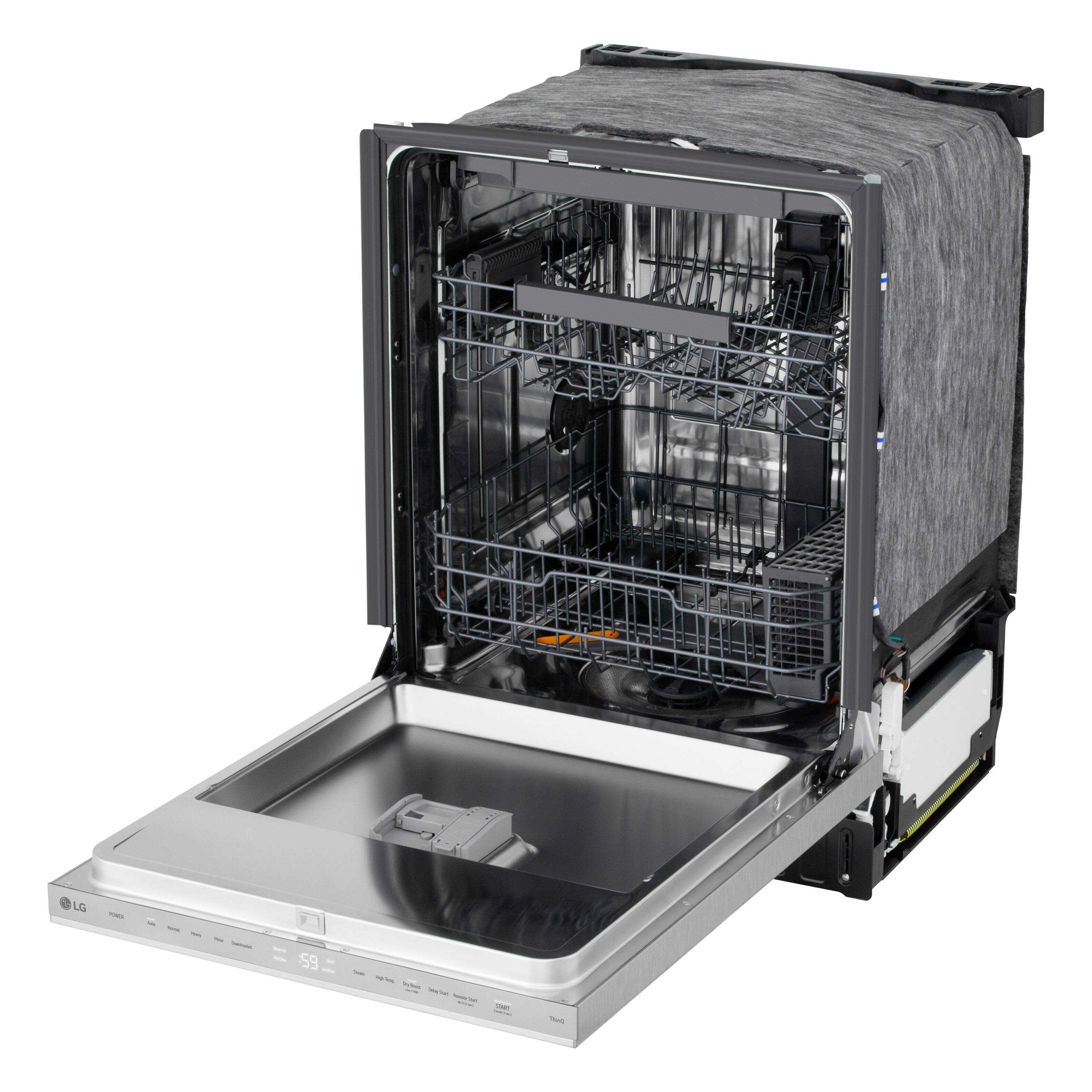 Alt View 13. LG - FlushFit 24" Top Control Smart Built-In Stainless Steel Tub Dishwasher with 3rd Rack, 1-Hour Wash & Dry Cycle and 46dBA - PrintProof Stainless Steel.