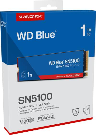 SanDisk WD Blue SN5100 1TB Internal SSD PCIe Gen 4 x4 NVMe for SanDisk WD Blue SN5100 1TB Internal SSD PCIe Gen 4 x4 NVMe for