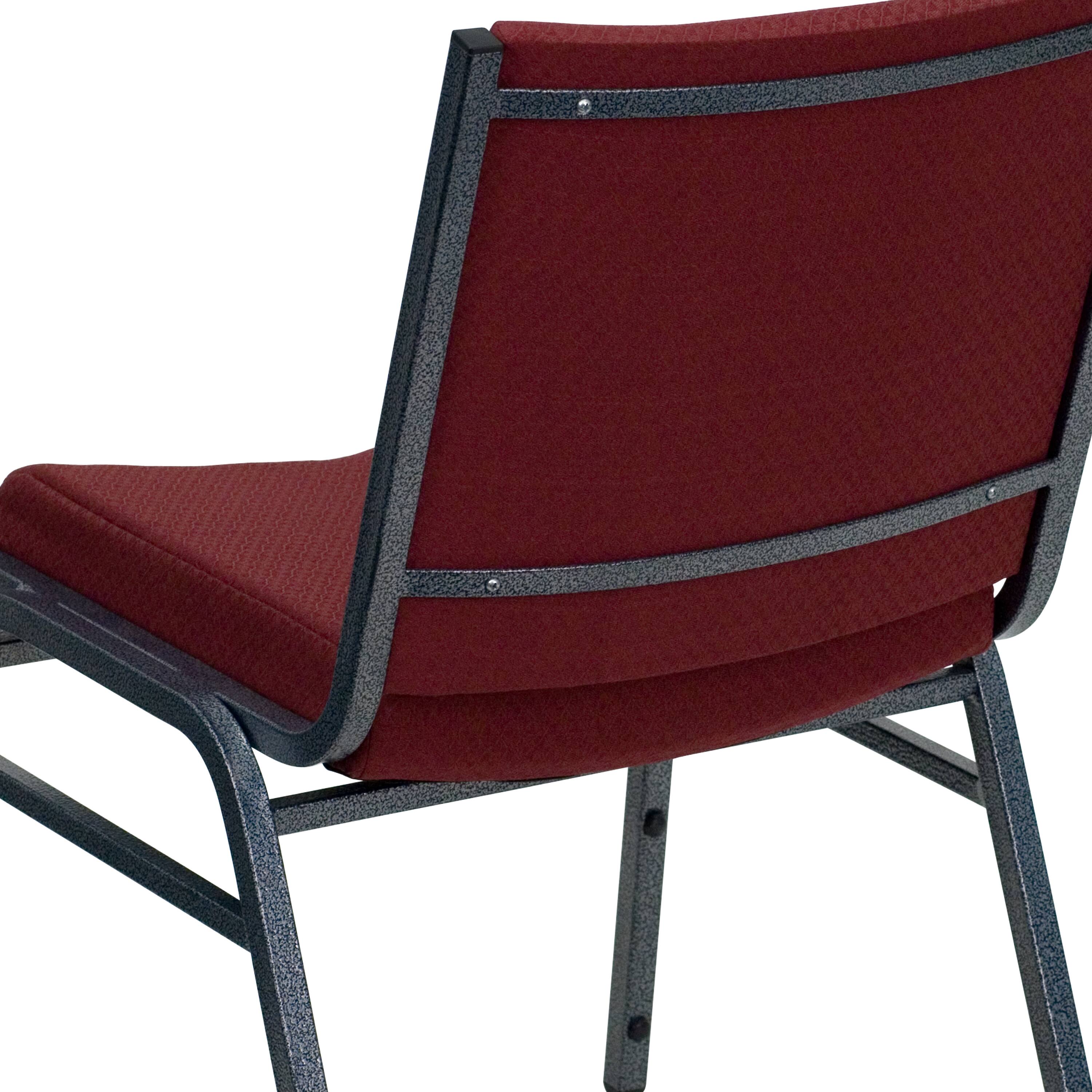 Alt View 9. Emma + Oliver - Heavy Duty Reception/Guest Stack Chair - Burgundy Patterned Fabric.