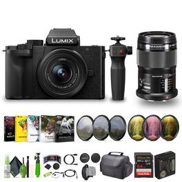Panasonic - Lumix G100D 4K Mirrorless Camera with Tripod Vlogging Kit Bundle